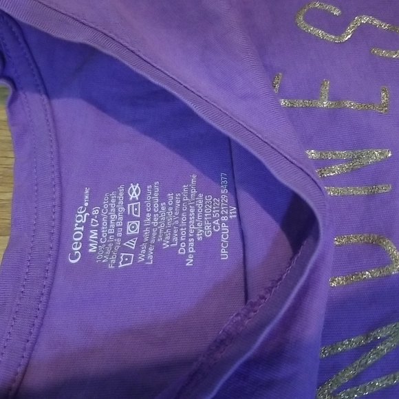 George purple shirt with butterfly and kindness matters girls medium size 7-8 - Picture 3 of 6